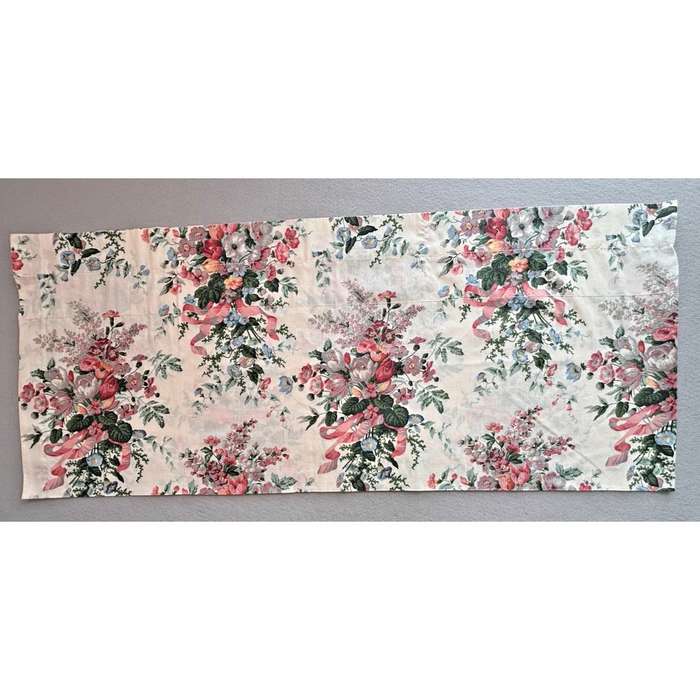 CROSCILL Vintage English Garden Floral Blouson Valance 85"x15" Made In USA